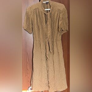 Babaton Olivey Brown Dress with Black Accents